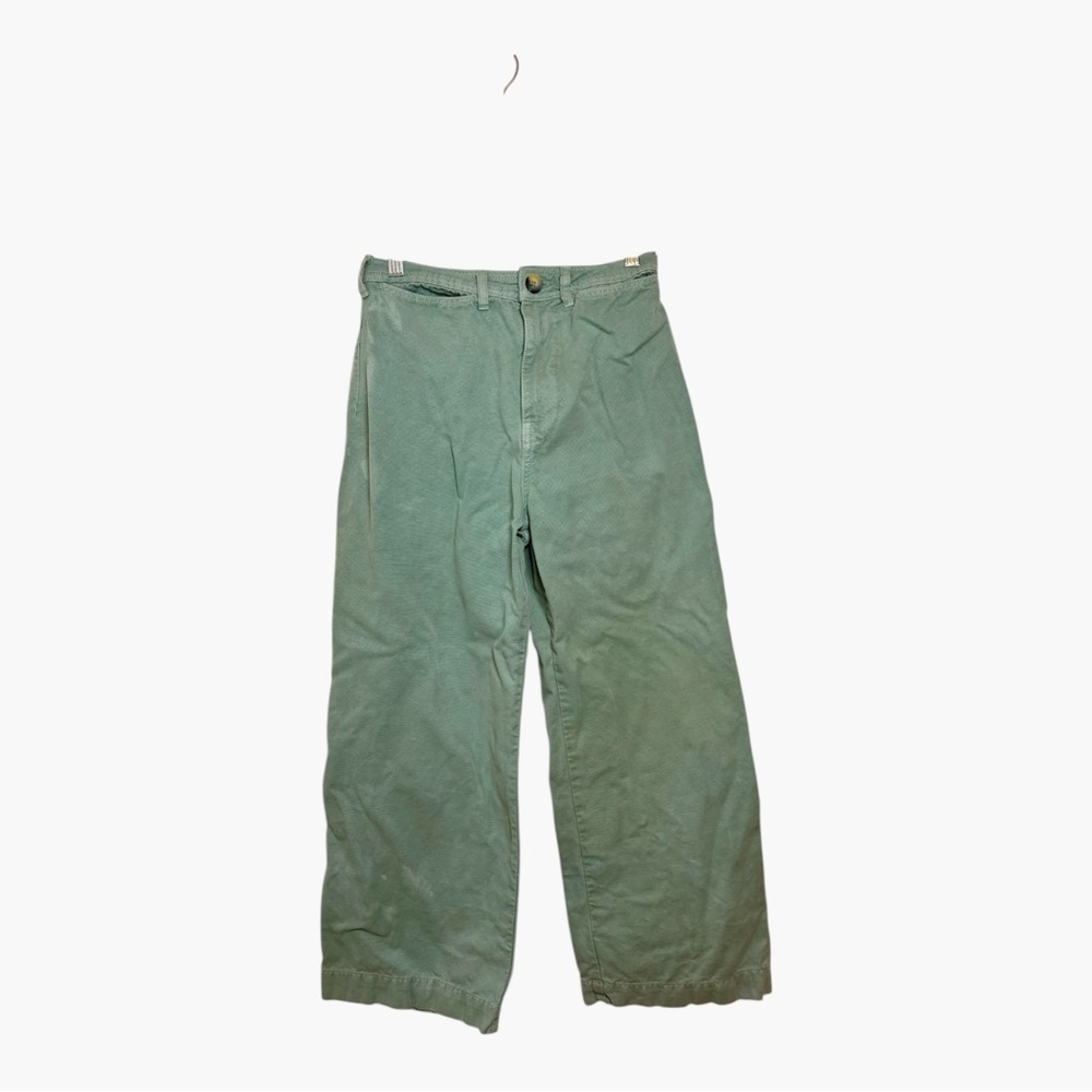 We The Free Sage Green Wide Leg Pants Distressed Size 27
